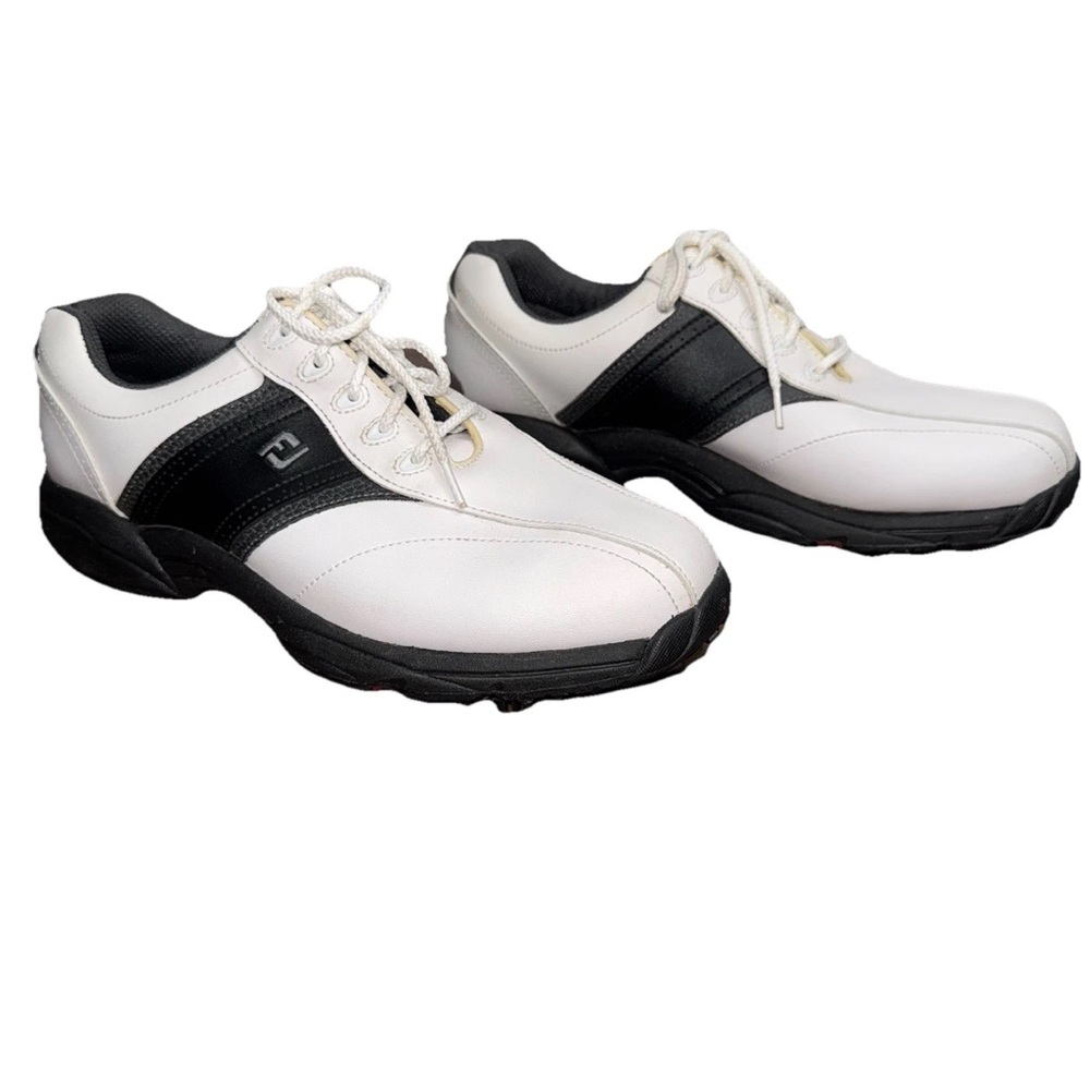 FootJoy GreenJoys 45463 Golf Shoes White Black Leather Men’s Size 8.5M Leather